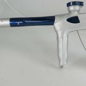 DLX Luxe 2.0 Dust White with Gloss Gunmetal Blue Accents